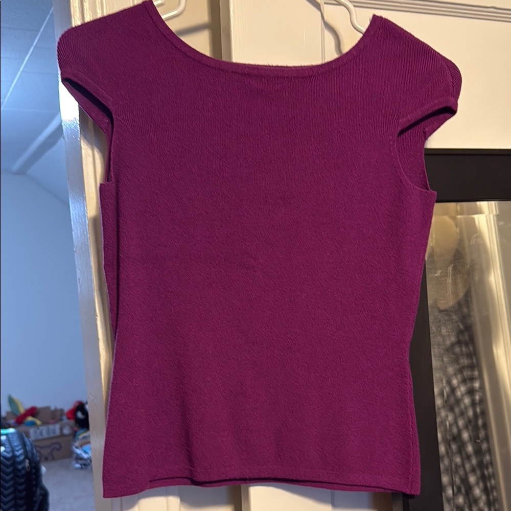 Purple Cap Sleeve Top petite sophisticate